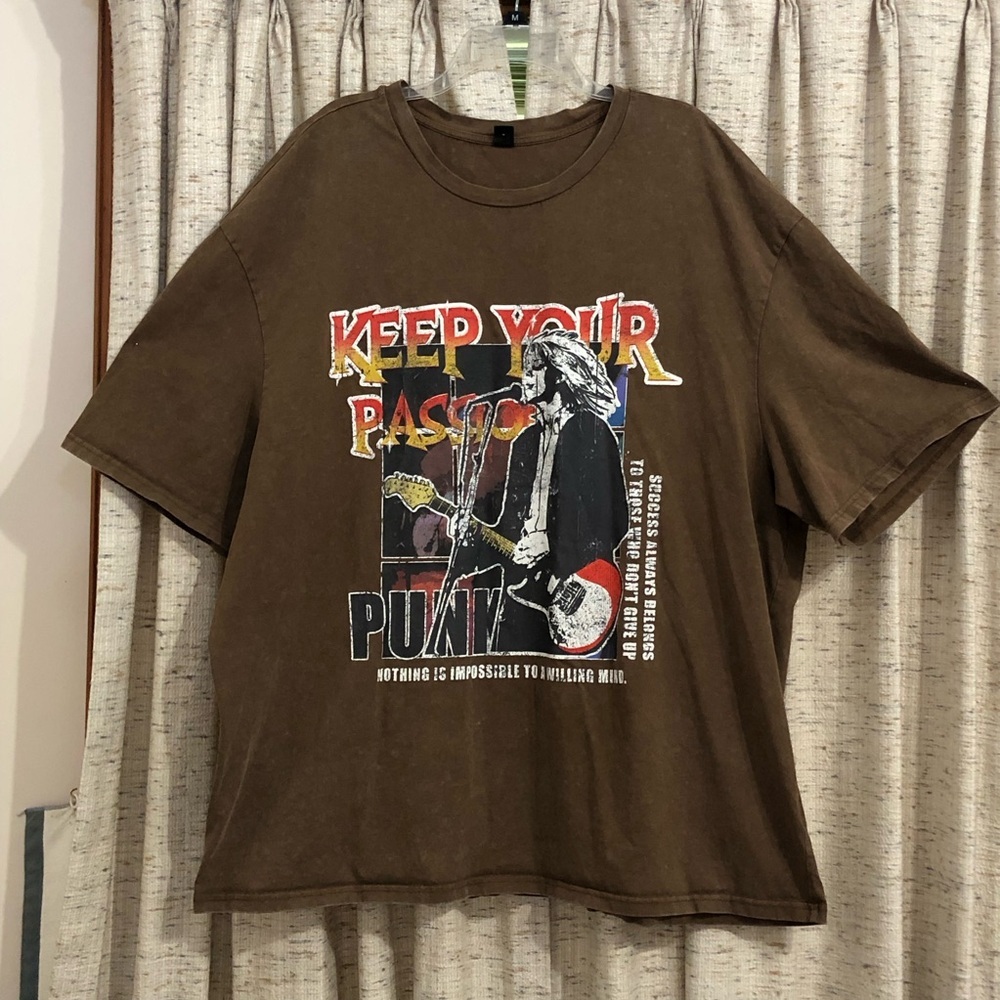 SHEIN Keep Your Passion Punk Graphic Tee